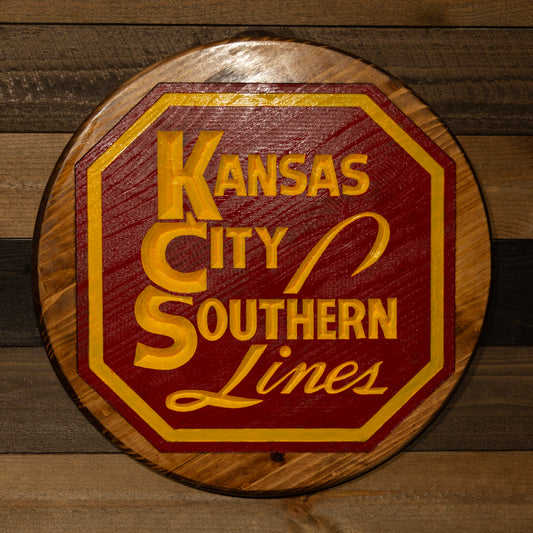 Kansas City Southern Engraved Wood Sign