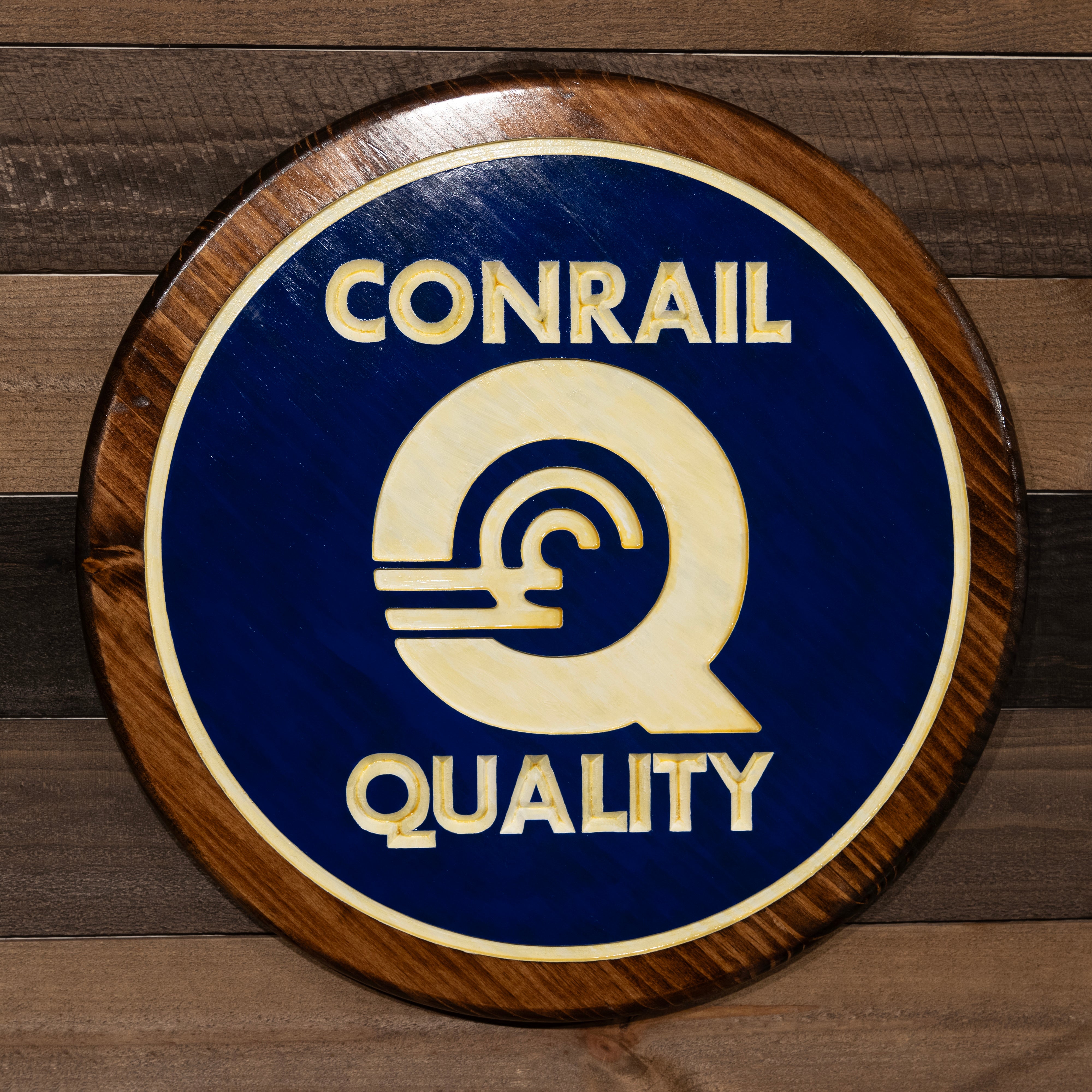 Conrail Engraved Wood Sign – Bespoke Rail