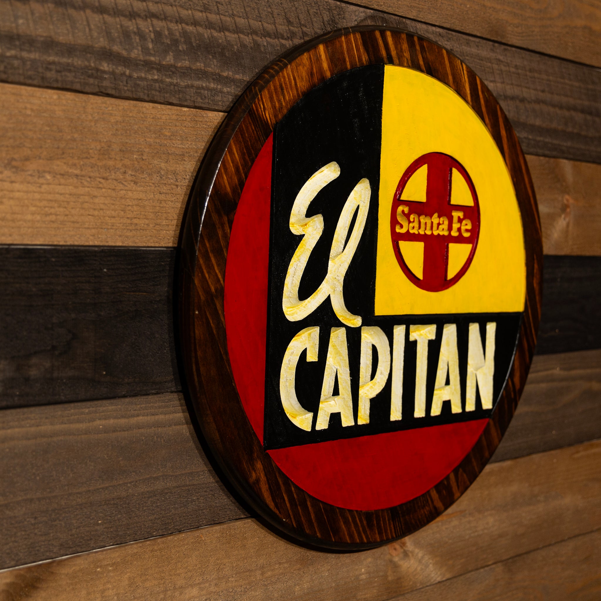 Santa Fe 'El Capitan' Engraved Wood Sign – Bespoke Rail