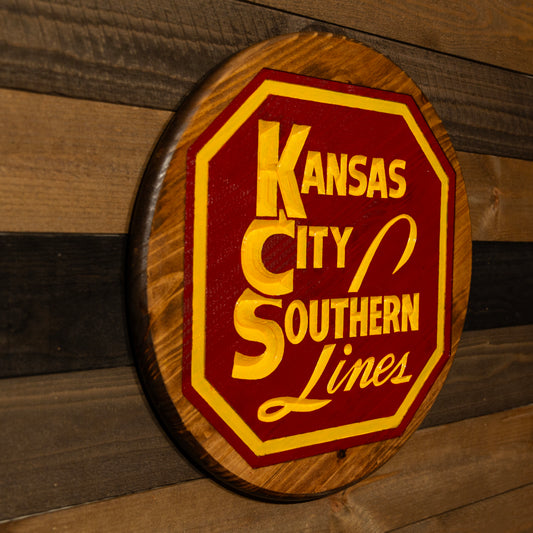 Kansas City Southern Engraved Wood Sign
