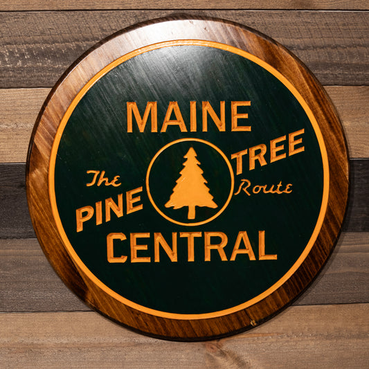 Maine Central Engraved Wood Sign