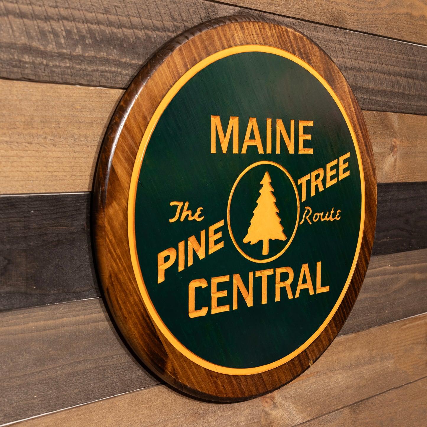 Maine Central Engraved Wood Sign